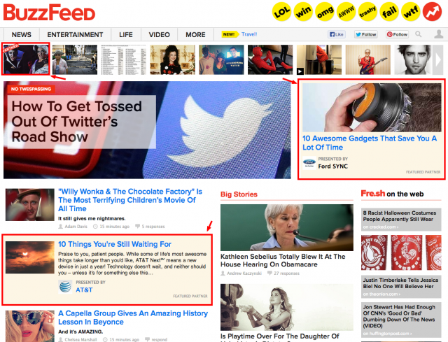 Native Advertising Example from Buzzfeed