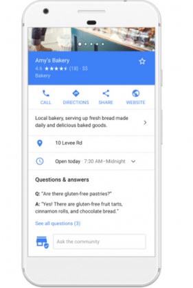 Android supports local listing Q&A's