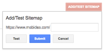 submit and test sitemap