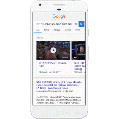 Video previews on SERP