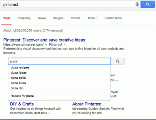 Search Box on Google SERP before changes