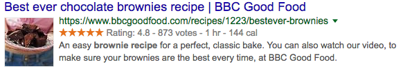Example: Recipe rich snippet